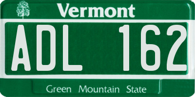 VT license plate ADL162