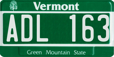 VT license plate ADL163