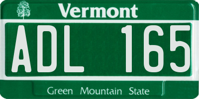 VT license plate ADL165