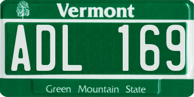 VT license plate ADL169