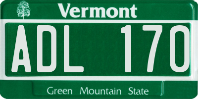VT license plate ADL170