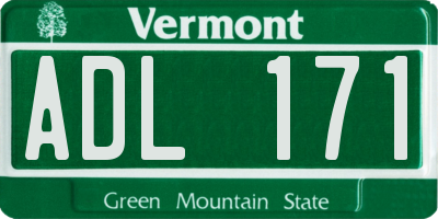 VT license plate ADL171