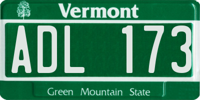 VT license plate ADL173