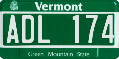 VT license plate ADL174