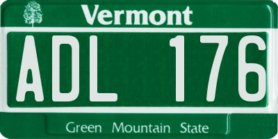 VT license plate ADL176