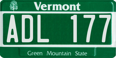 VT license plate ADL177