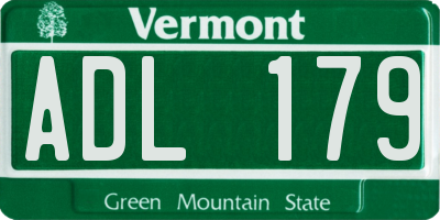 VT license plate ADL179