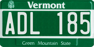 VT license plate ADL185