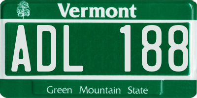 VT license plate ADL188