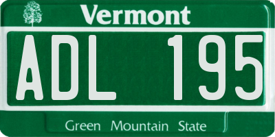 VT license plate ADL195