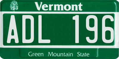 VT license plate ADL196