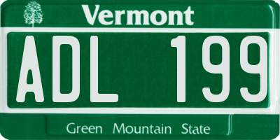 VT license plate ADL199