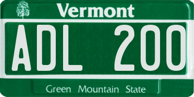 VT license plate ADL200