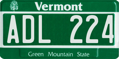 VT license plate ADL224