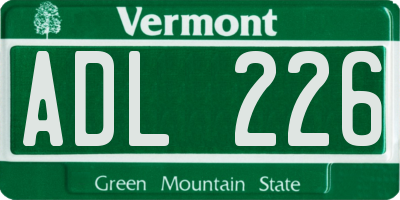 VT license plate ADL226