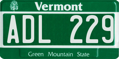 VT license plate ADL229