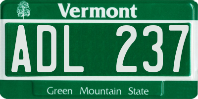 VT license plate ADL237