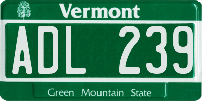 VT license plate ADL239