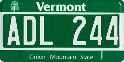 VT license plate ADL244