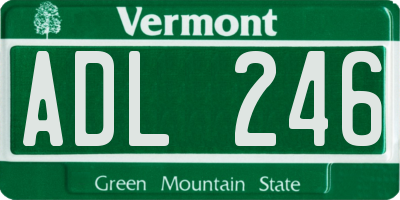 VT license plate ADL246