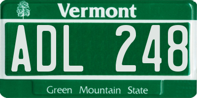 VT license plate ADL248