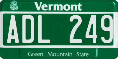 VT license plate ADL249
