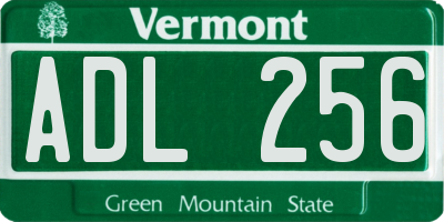 VT license plate ADL256