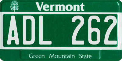 VT license plate ADL262