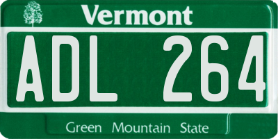 VT license plate ADL264