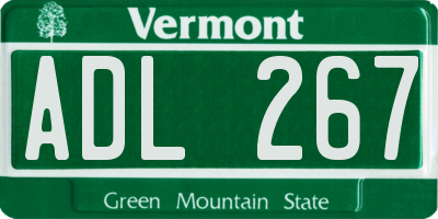 VT license plate ADL267