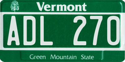 VT license plate ADL270