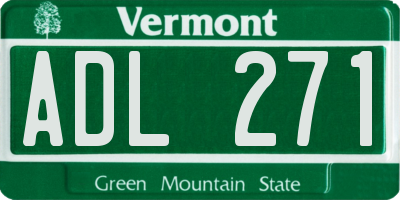 VT license plate ADL271