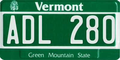 VT license plate ADL280