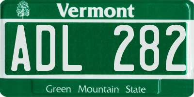VT license plate ADL282