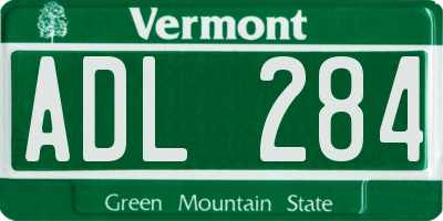 VT license plate ADL284
