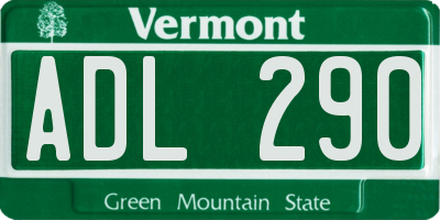 VT license plate ADL290