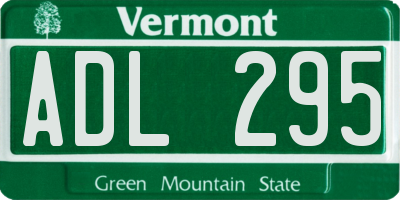 VT license plate ADL295
