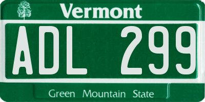VT license plate ADL299