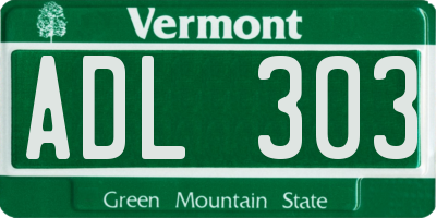 VT license plate ADL303