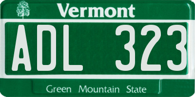 VT license plate ADL323