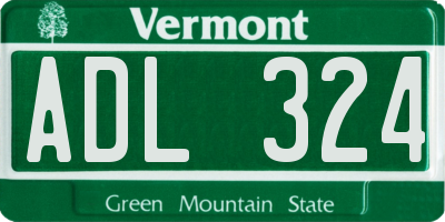 VT license plate ADL324