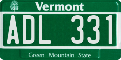 VT license plate ADL331