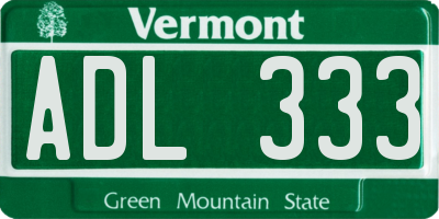 VT license plate ADL333