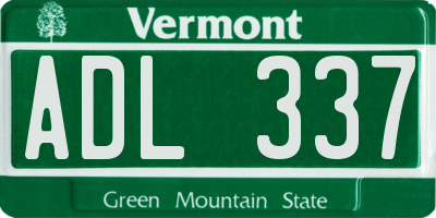VT license plate ADL337