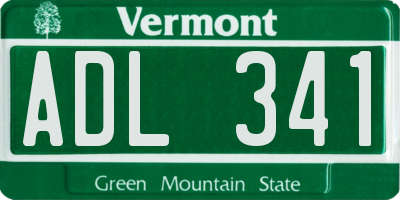 VT license plate ADL341