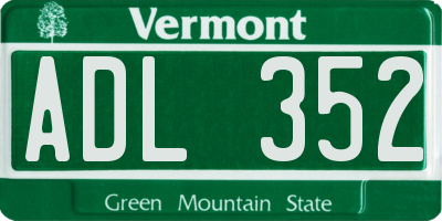 VT license plate ADL352
