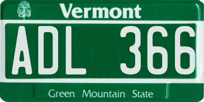 VT license plate ADL366