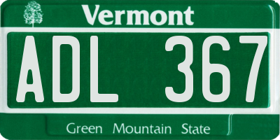 VT license plate ADL367
