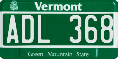 VT license plate ADL368