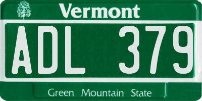 VT license plate ADL379
